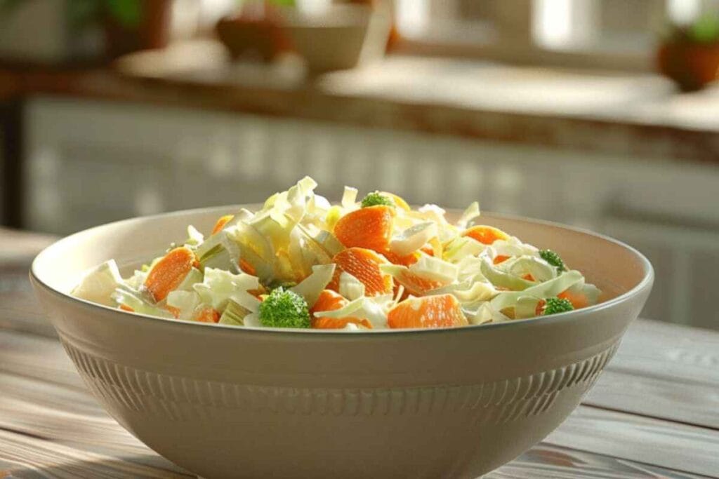 A vibrant bowl of cilantro lime coleslaw with shredded cabbage, carrots, and fresh cilantro